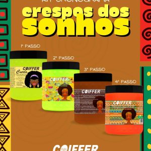 Kit Cronograma Cabelos Cacheados Crespos Dos Sonhos Coiffer 4 mascaras